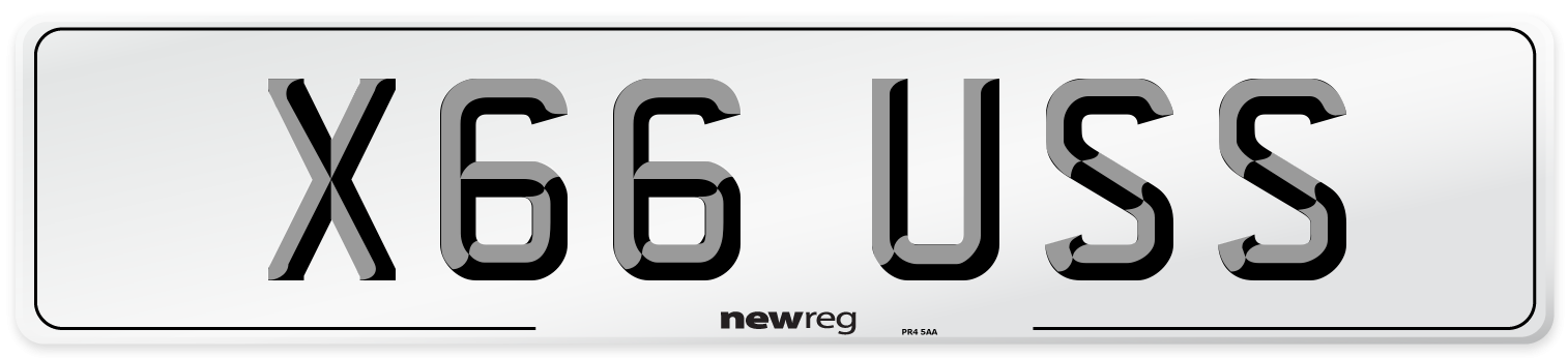 X66 USS Number Plate from New Reg